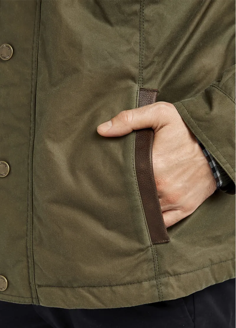 Dubarry Mens Carrickfergus Waxed Jacket Dusky Green-5